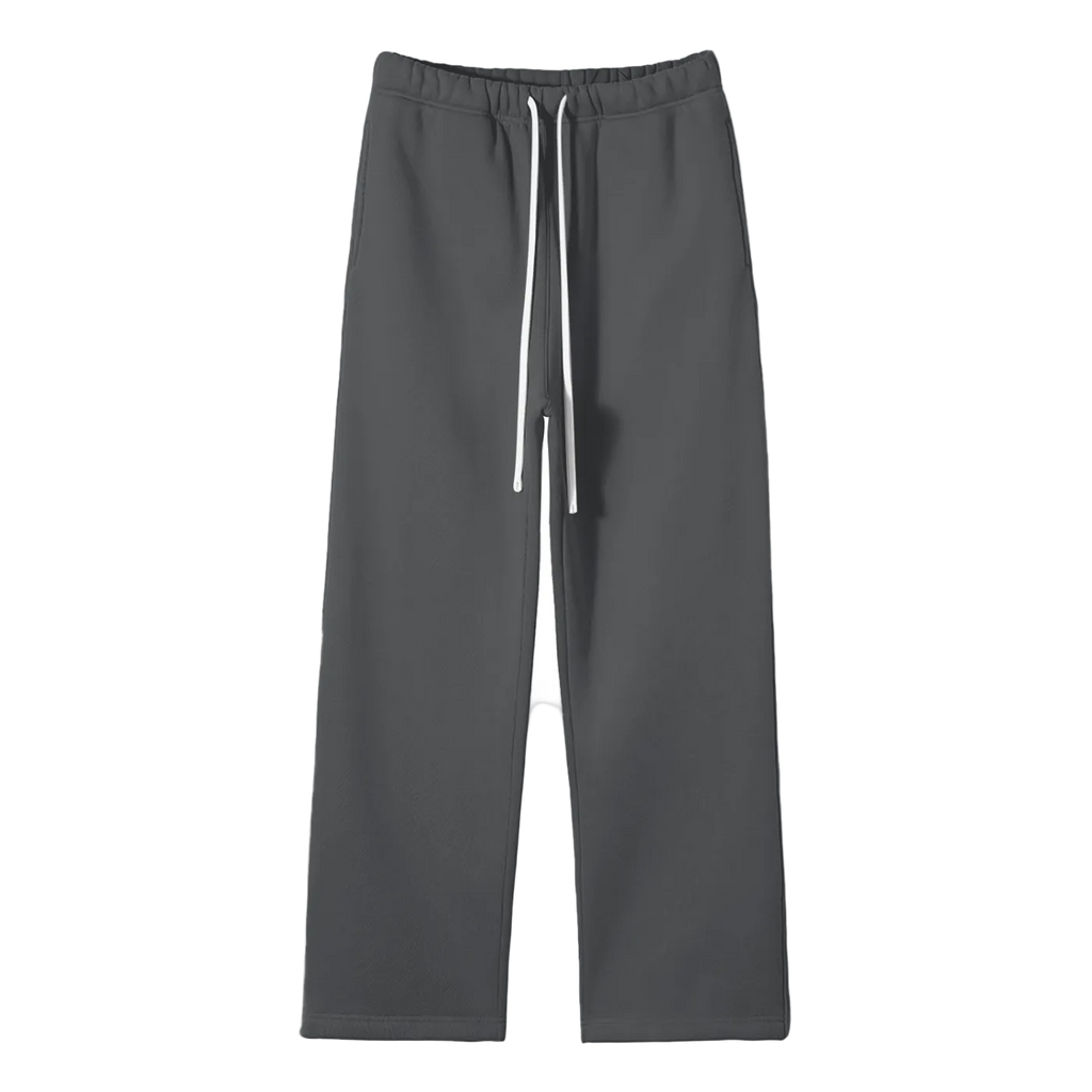Unisex Solid Color Fleece Straight Leg Pants