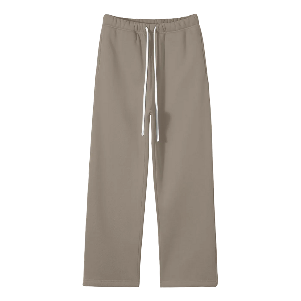 Unisex Solid Color Fleece Straight Leg Pants