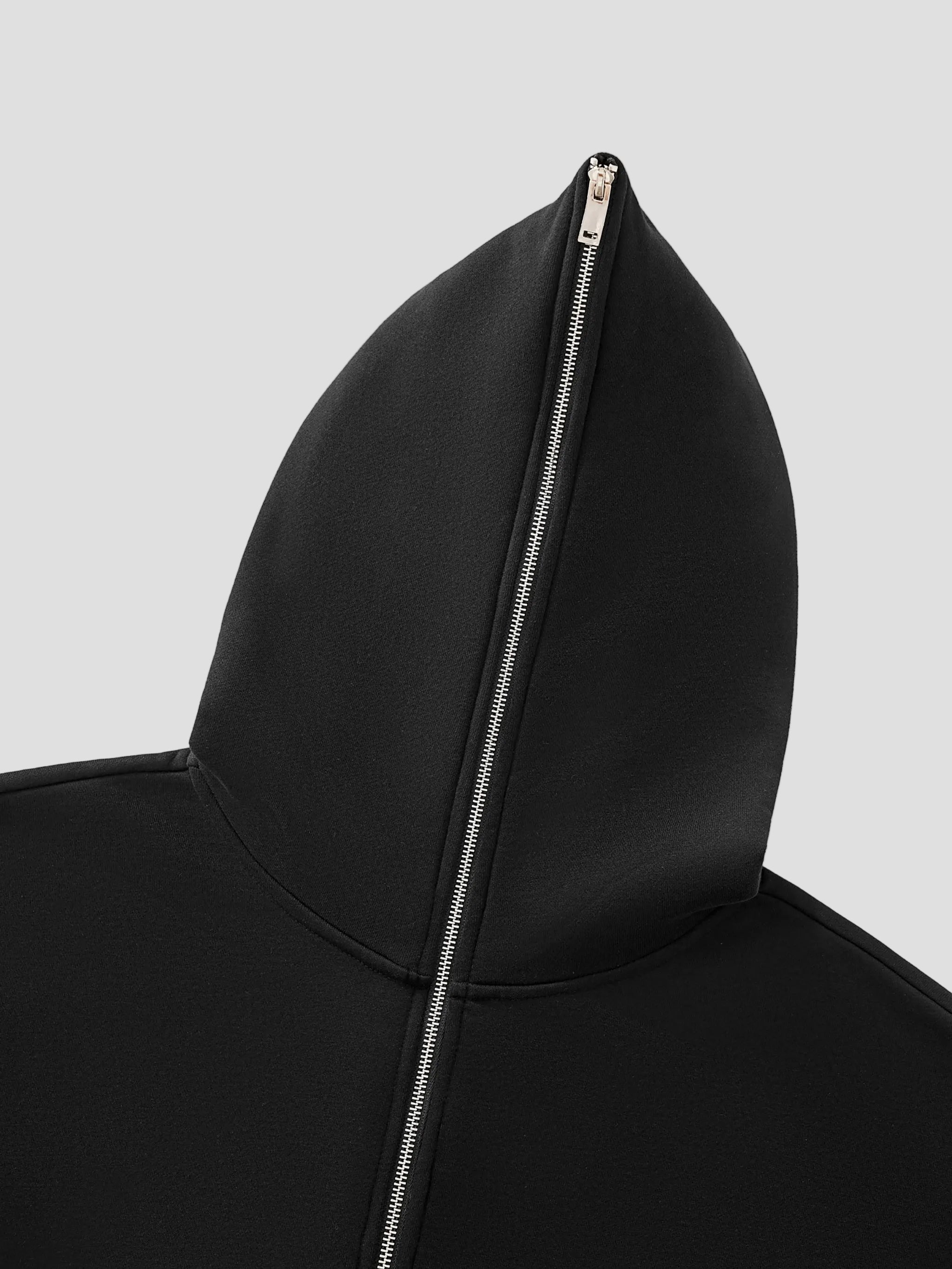 Fleeced Full-Zip Boxy Hoodie