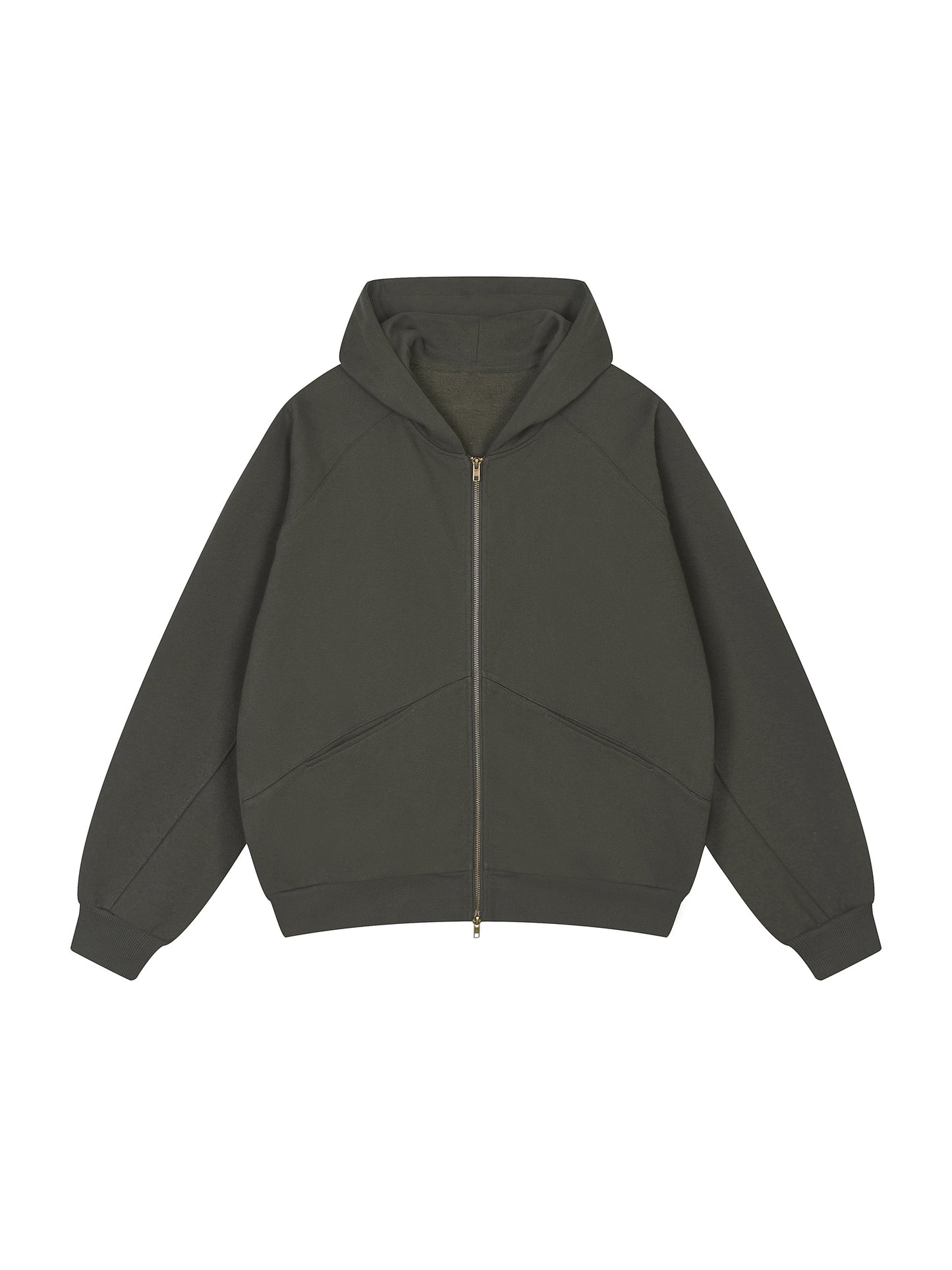 Dolman Sleeve Zip-Through Fleece  Hoodie